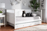 Cintia Cottage Farmhouse White Finished Wood Twin Size Daybed with Trundle