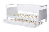 Cintia Cottage Farmhouse White Finished Wood Twin Size Daybed with Trundle