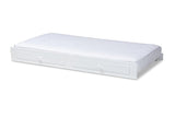 Cintia Cottage Farmhouse White Finished Wood Twin Size Trundle