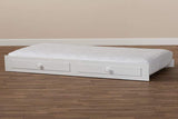 Cintia Cottage Farmhouse White Finished Wood Twin Size Trundle