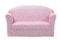 Erica Modern and Contemporary Pink and White Heart Patterned Fabric Upholstered Kids 2-Seater Sofa