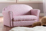 Erica Modern and Contemporary Pink and White Heart Patterned Fabric Upholstered Kids 2-Seater Sofa
