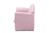 Erica Modern and Contemporary Pink and White Heart Patterned Fabric Upholstered Kids 2-Seater Sofa