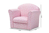 Erica Modern and Contemporary Pink and White Heart Patterned Fabric Upholstered Kids Armchair