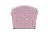 Erica Modern and Contemporary Pink and White Heart Patterned Fabric Upholstered Kids Armchair