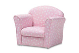Erica Modern and Contemporary Pink and White Heart Patterned Fabric Upholstered Kids Armchair
