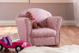 Erica Modern and Contemporary Pink and White Heart Patterned Fabric Upholstered Kids Armchair