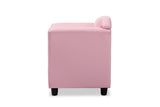Felice Modern and Contemporary Pink Faux Leather Kids 2-Seater Loveseat