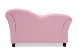 Felice Modern and Contemporary Pink Faux Leather Kids 2-Seater Loveseat