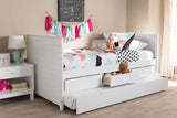 Linna Modern and Contemporary White-Finished Daybed with Trundle