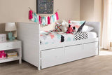 Linna Modern and Contemporary White-Finished Daybed with Trundle