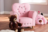 Mabel Modern and Contemporary Pink Faux Leather Kids Armchair