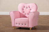 Mabel Modern and Contemporary Pink Faux Leather Kids Armchair