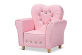 Mabel Modern and Contemporary Pink Faux Leather Kids Armchair