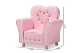 Mabel Modern and Contemporary Pink Faux Leather Kids Armchair