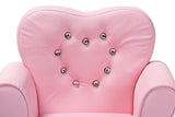 Mabel Modern and Contemporary Pink Faux Leather Kids Armchair