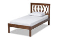Malene Mid-Century Modern Walnut Finished Wood Twin Size Platform Bed