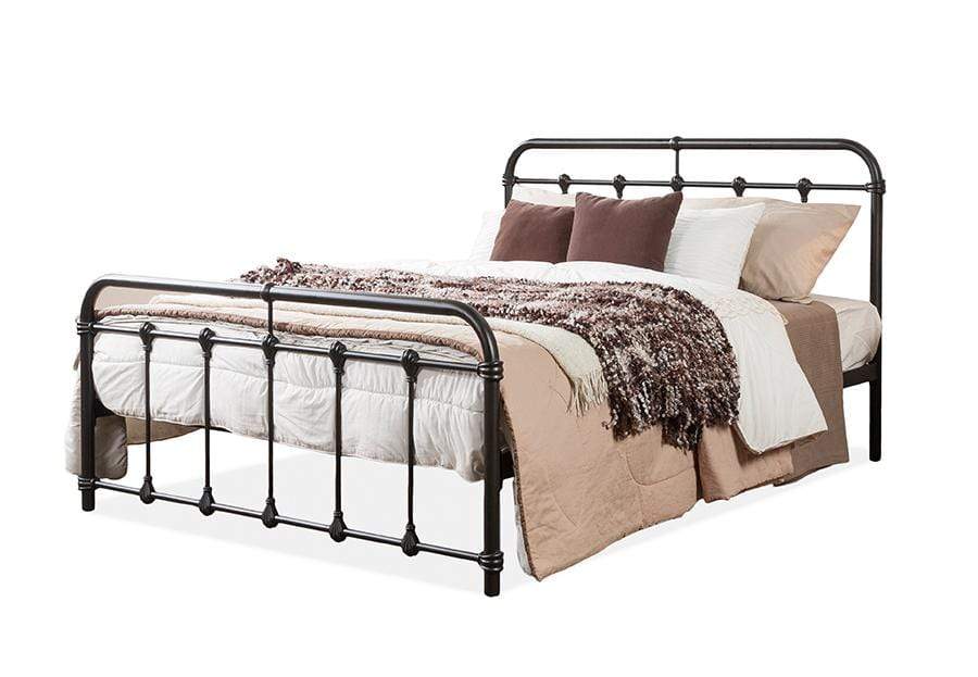 Mandy Vintage Industrial Black Finished Metal Queen Size Platform Bed