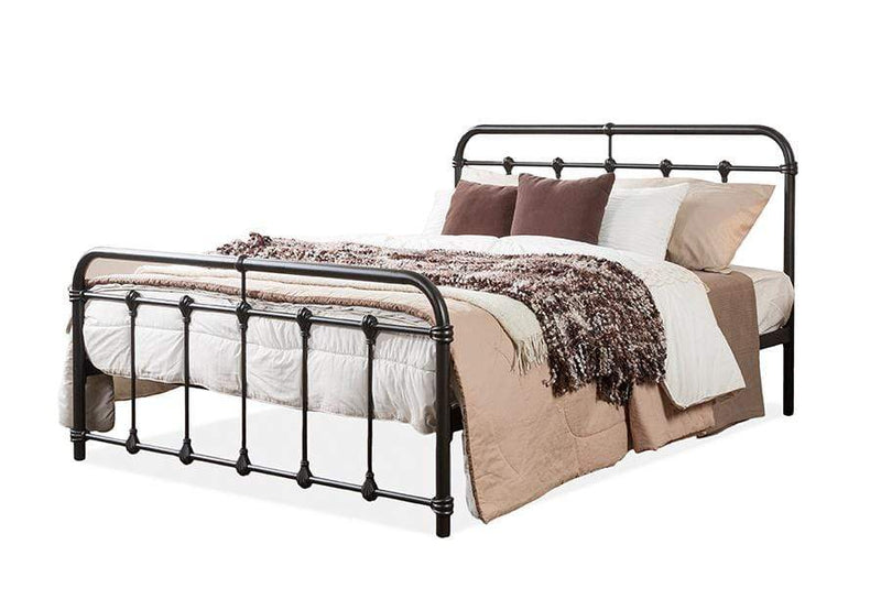 Mandy Vintage Industrial Black Finished Metal Queen Size Platform Bed
