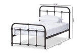 Mandy Vintage Industrial Black Finished Metal Twin Size Platform Bed