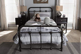 Mandy Vintage Industrial Black Finished Metal Twin Size Platform Bed