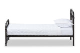 Mandy Vintage Industrial Black Finished Metal Twin Size Platform Bed