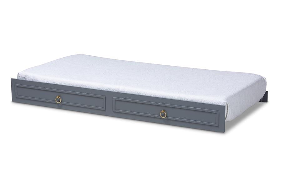 Mariana Classic and Traditional Grey Finished Wood Twin Size Trundle