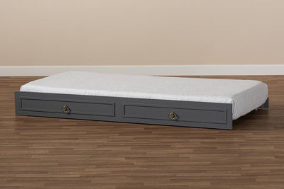 Mariana Classic and Traditional Grey Finished Wood Twin Size Trundle