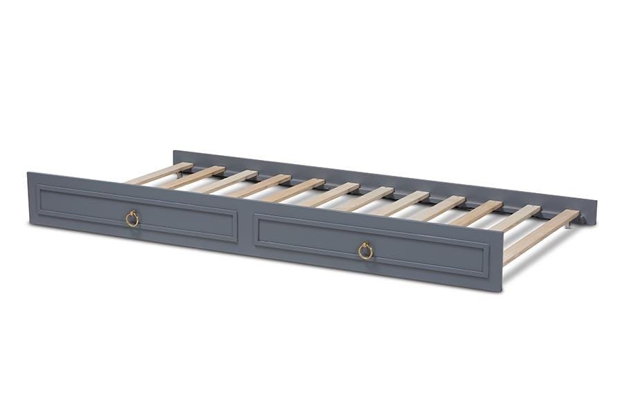 Mariana Classic and Traditional Grey Finished Wood Twin Size Trundle