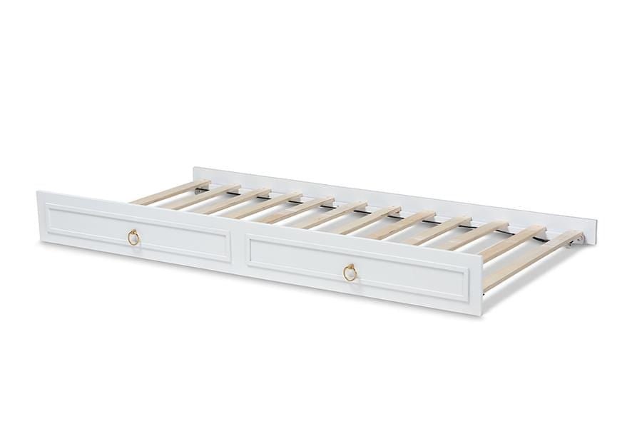 Mariana Classic and Traditional White Finished Wood Twin Size Trundle