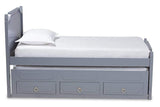 Mariana Traditional Transitional Grey Finished Wood Twin Size 3-Drawer Storage Bed with Pull-Out Trundle Bed