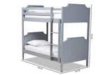 Mariana Traditional Transitional Grey Finished Wood Twin Size Bunk Bed