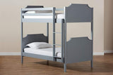 Mariana Traditional Transitional Grey Finished Wood Twin Size Bunk Bed