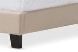 Paris Modern and Contemporary Beige Linen Upholstered Twin Size Tufting Bed