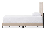 Paris Modern and Contemporary Beige Linen Upholstered Twin Size Tufting Bed
