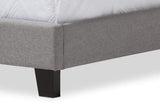 Paris Modern and Contemporary Grey Fabric Upholstered Twin Size Tufting Bed