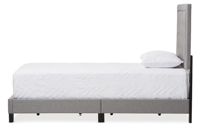 Paris Modern and Contemporary Grey Fabric Upholstered Twin Size Tufting Bed
