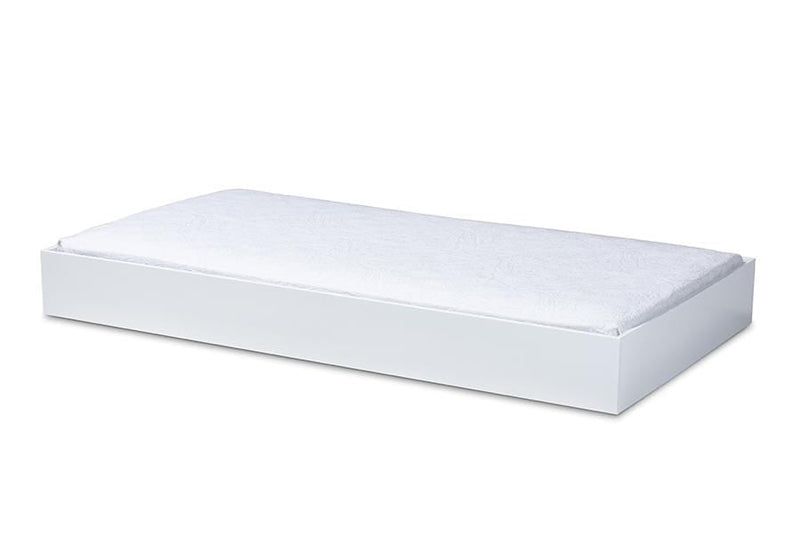 Renata Modern and Contemporary White Finished Wood Twin Size Trundle