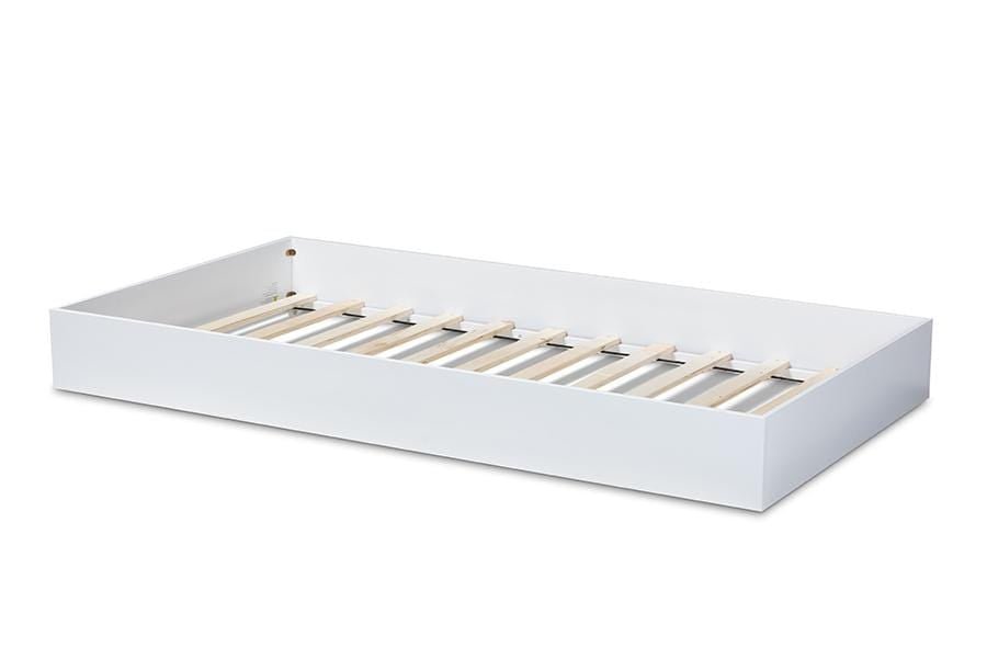 Renata Modern and Contemporary White Finished Wood Twin Size Trundle