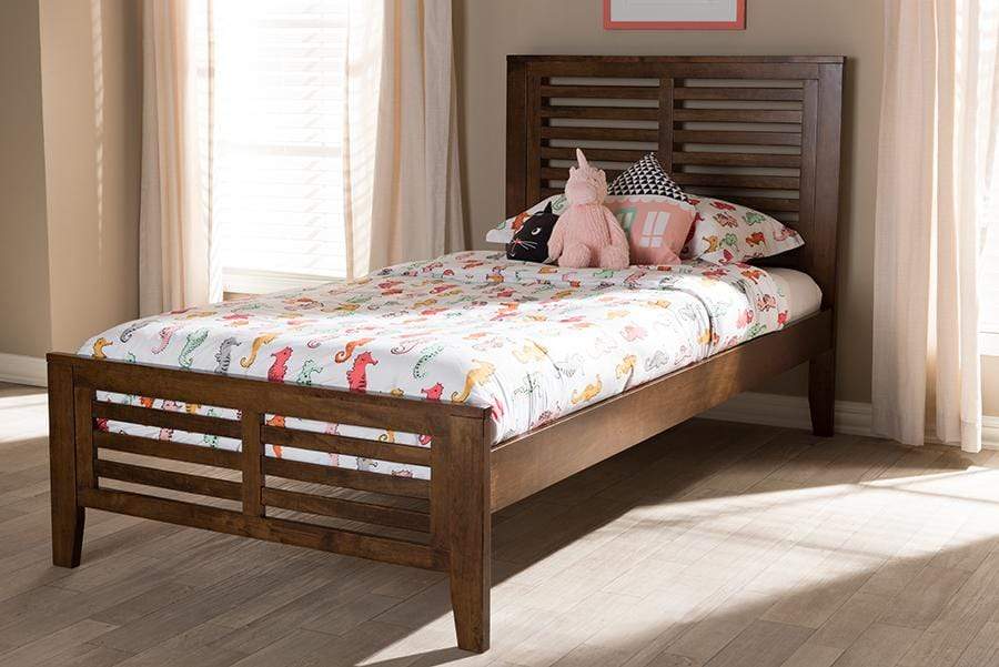 Sedona Modern Classic Mission Style Brown-Finished Wood Twin Platform Bed