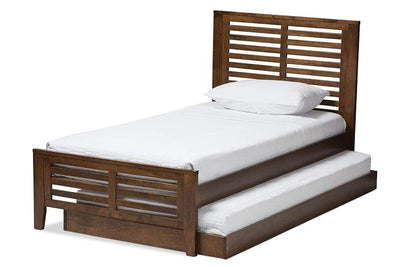 Sedona Modern Classic Mission Style Brown-Finished Wood Twin Platform Bed with Trundle