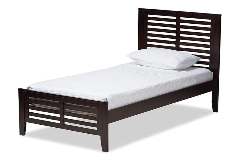 Sedona Modern Classic Mission Style Dark Brown-Finished Wood Twin Platform Bed
