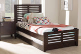 Sedona Modern Classic Mission Style Dark Brown-Finished Wood Twin Platform Bed with Trundle