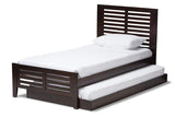 Sedona Modern Classic Mission Style Dark Brown-Finished Wood Twin Platform Bed with Trundle