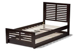 Sedona Modern Classic Mission Style Dark Brown-Finished Wood Twin Platform Bed with Trundle