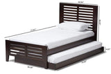 Sedona Modern Classic Mission Style Dark Brown-Finished Wood Twin Platform Bed with Trundle