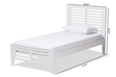 Sedona Modern Classic Mission Style White-Finished Wood Twin Platform Bed