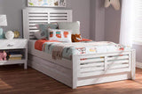 Sedona Modern Classic Mission Style White-Finished Wood Twin Platform Bed with Trundle