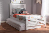 Sedona Modern Classic Mission Style White-Finished Wood Twin Platform Bed with Trundle