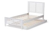 Sedona Modern Classic Mission Style White-Finished Wood Twin Platform Bed with Trundle